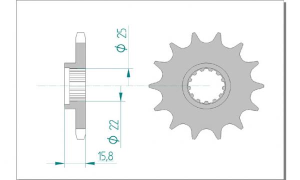 AFAM Kettensatz, KAWASAKI ZX 6 R ZX636 A1P, mit A525XRR Kette