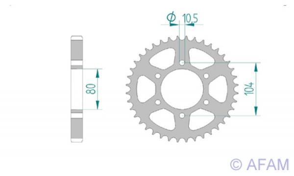 AFAM Kettensatz, KAWASAKI Z 650 SR D2, mit A530XMR3 Kette