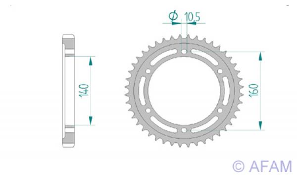 AFAM Kettensatz, KAWASAKI ZZR 1100 ZX 1100 D1, mit A530XSR2-G Kette