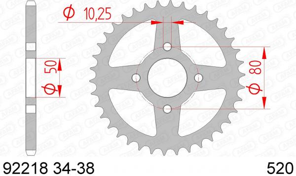 AFAM Kettensatz, E-TON EXL 150 ST Yukon, mit A520XLR2-80 Kette