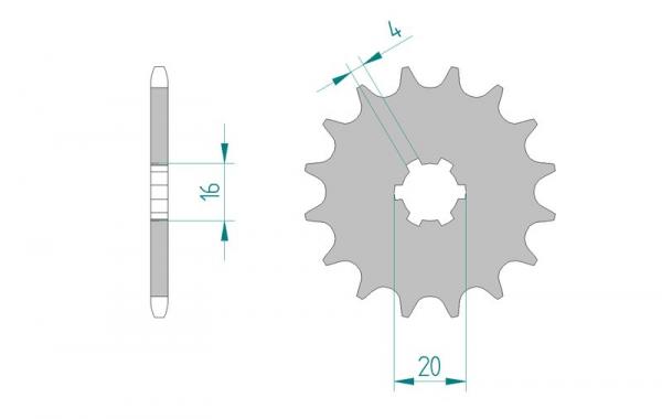 AFAM Kettensatz Alu, KAWASAKI KX 65 A3, mit A420MX2-G Kette