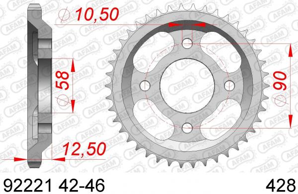 AFAM Kettensatz, MASH 125 Black Seven, mit A428XMR-G Kette