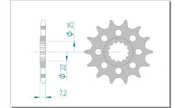 AFAM Kettensatz Alu, KAWASAKI ZX 7 R ZX750 P1, mit A520XSR-G Kette