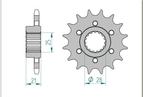 AFAM Kettensatz, APRILIA 750 RAE Shiver, mit A525XSR2-G Kette