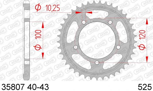 AFAM Kettensatz, APRILIA RSV4 1000 V4 APRC R Tuono, mit A525XHR3-G Kette