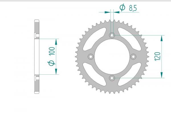 AFAM Kettensatz, BETA RR 50 Motard Track, mit A420R1-G Kette