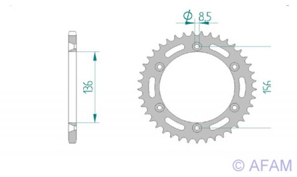 AFAM Kettensatz, BETA RR 525 Enduro, mit A520XRR3-G Kette