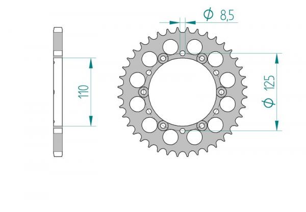AFAM Kettensatz Alu, BETA Rev 3 250, mit A520MX4-G Kette