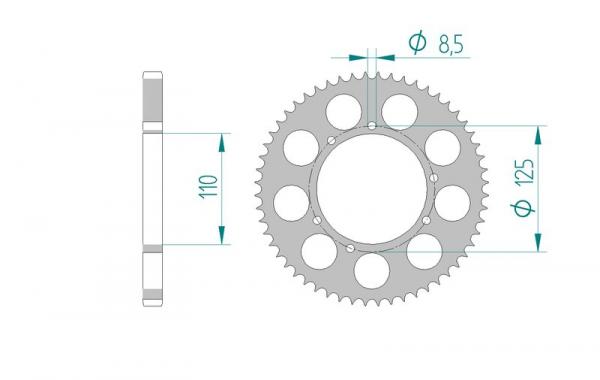 AFAM Kettensatz Alu, SHERCO 50 Supermotard, mit A428R1-G Kette