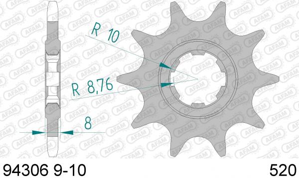 AFAM Kettensatz Alu, SHERCO 0, mit A520MR2-G Kette