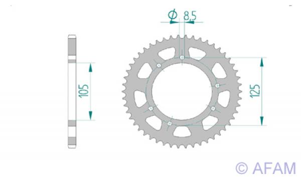 AFAM Kettensatz, DERBI DRD 50 R Limited, mit A420R1-G Kette