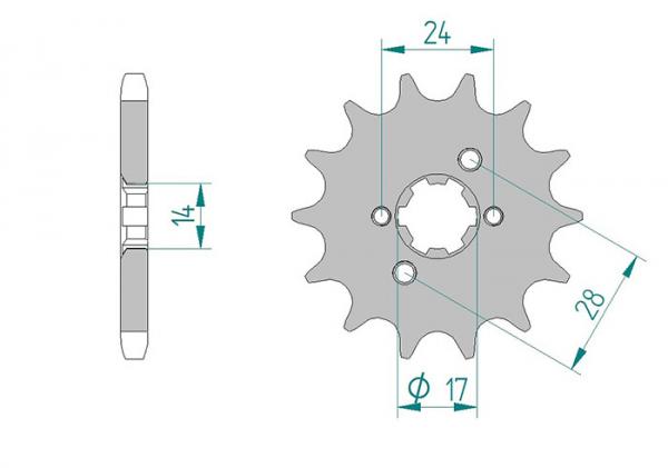 AFAM Kettensatz, DERBI DRD 50 R Senda Pro, mit A420R1-G Kette