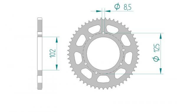 AFAM Kettensatz, DERBI DRD 50 R Senda Pro, mit A420R1-G Kette