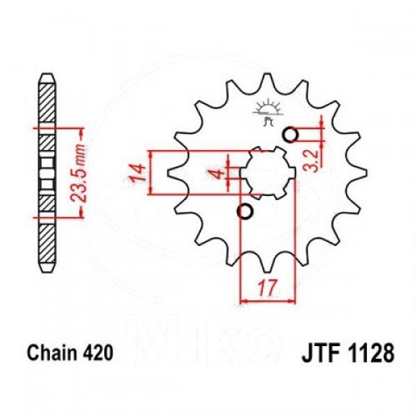 AFAM Kettensatz, DERBI DRD 50 SM Senda Limited, mit A420R1-G Kette
