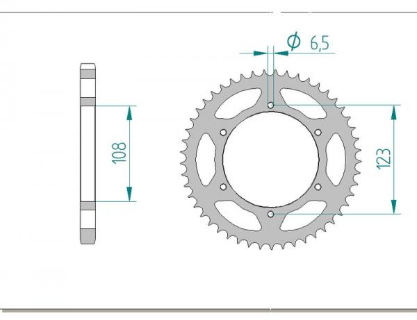 AFAM Kettensatz, DERBI 125 Mulhacen Cafe, mit A428R1-G Kette