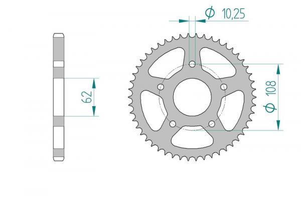 AFAM Kettensatz, DERBI GPR 125 4V, mit A428XMR-G Kette