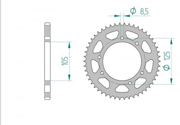 AFAM Kettensatz, DERBI 125 SM Senda, mit A428R1-G Kette