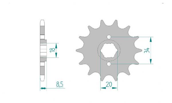 AFAM Kettensatz, DERBI DXR 250 Inverse, mit A520XRR3-G Kette