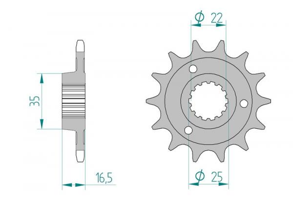 AFAM Kettensatz, DUCATI 1000 SS Supersport, mit A525XHR3-G Kette