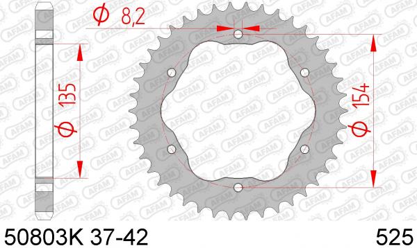 AFAM Kettensatz, DUCATI V4 1100 Speciale Panigale (für Kettenradträger PCD04), mit A525XHR3-G Kette