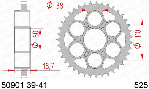 AFAM Kettensatz, DUCATI 1200 S Monster, mit A525XHR3-G Kette