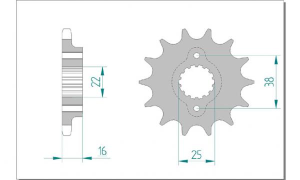 AFAM Kettensatz Alu, DUCATI 916 ST4, mit A525XSR2-G Kette