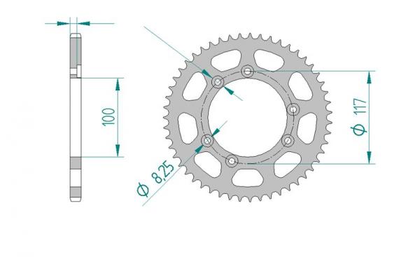 AFAM Kettensatz, FANTIC TX 180 E Regolarita Casa 50E, mit A420R1-G Kette