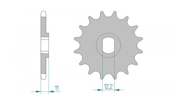AFAM Kettensatz Alu, FANTIC 200 TX350 Trial, mit A428R1-G Kette