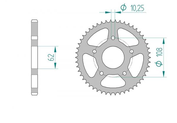 AFAM Kettensatz, GILERA SC 125, mit A428XMR-G Kette