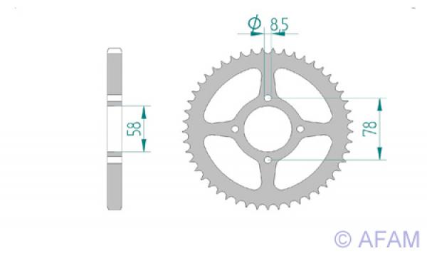 AFAM Kettensatz, HYOSUNG GF 125, mit A428R1-G Kette
