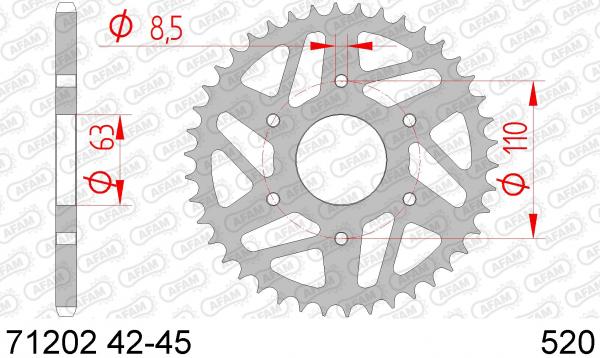 AFAM Kettensatz, KTM 125 Duke ABS, mit A520XLR2 Kette