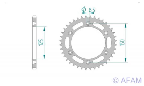 AFAM Kettensatz, KTM SX 150, mit A520MX4-G Kette