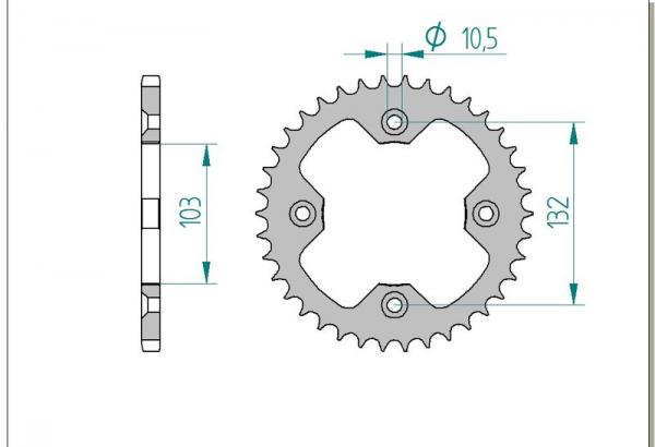 AFAM Kettensatz, KTM SX 450 Quad, mit A520XRR3-G Kette