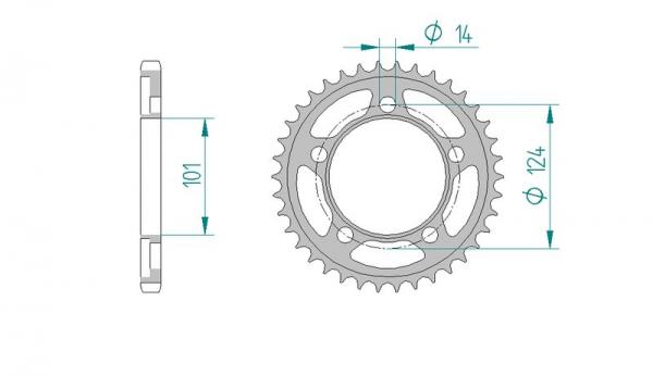 AFAM Kettensatz, KTM RC 8, mit A525XHR3-G Kette