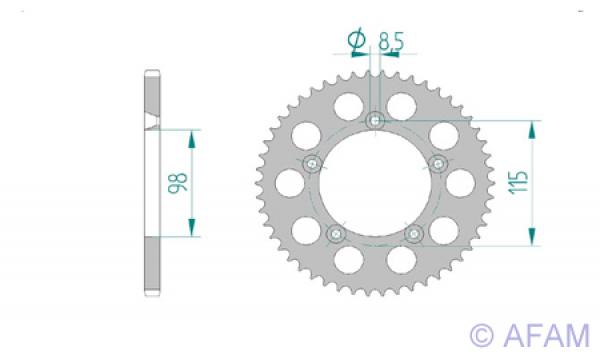 AFAM Kettensatz Alu, KTM SX 65, mit A420MX2-G Kette