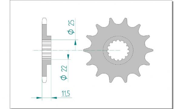 AFAM Kettensatz Alu, KTM LC4-E 400, mit A520XRR3-G Kette