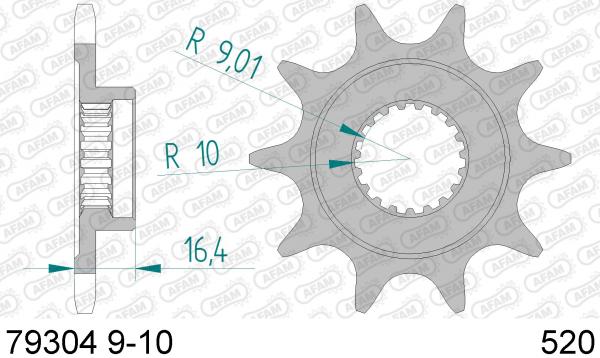 AFAM Kettensatz Alu, MONTESA/HONDA 250 4RT Cota, mit A520MX4-G Kette