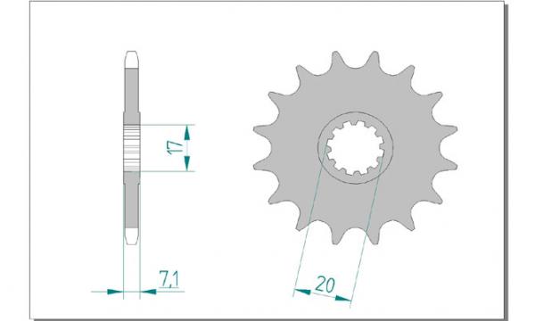 AFAM Kettensatz, RIEJU 50 Tango, mit A420R1-G Kette