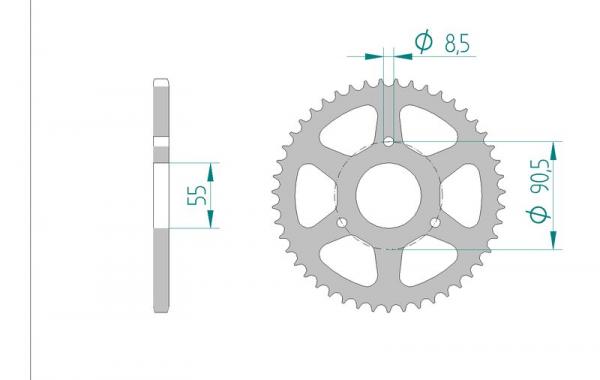 AFAM Kettensatz, RIEJU RS2 50 Pro, mit A420R1-G Kette