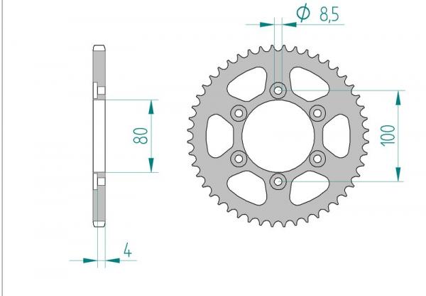 AFAM Kettensatz, RIEJU RRX 50 SM Spike, mit A420R1-G Kette
