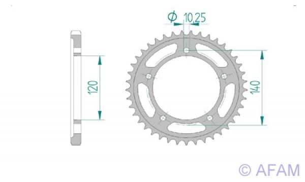 AFAM Kettensatz, TRIUMPH 600 Daytona, mit A525XRR Kette
