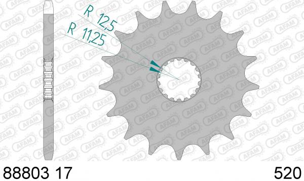 AFAM Kettensatz, TRIUMPH 900 Street Cup, mit A520XSR-G Kette