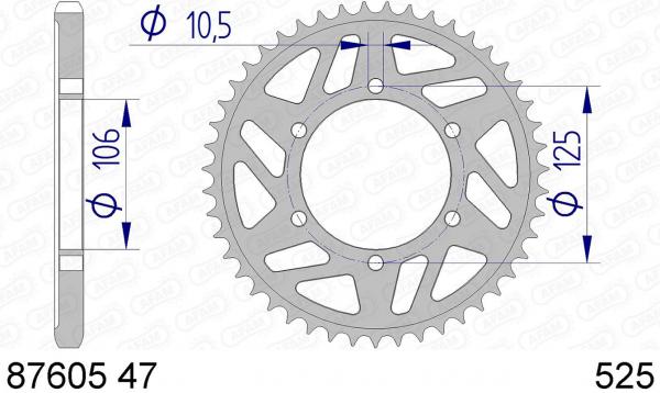 AFAM Kettensatz Alu, TRIUMPH 675 Street Triple, mit A525XSR2-G Kette