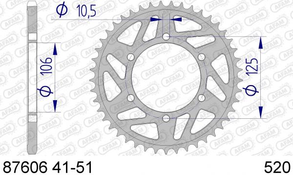 AFAM Kettensatz Alu, TRIUMPH 675 R Daytona, mit A520XSR-G Kette