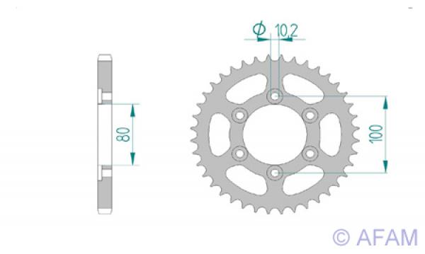 AFAM Kettensatz, VOXAN 1000 Cafe Racer, mit A525XSR2-G Kette