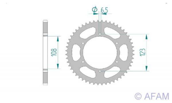 AFAM Kettensatz, PEUGEOT XR6 50, mit A420R1-G Kette