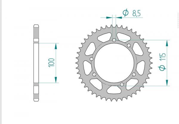 AFAM Kettensatz, MH/MOTOR HISPANIA 50 Furia, mit A420R1-G Kette