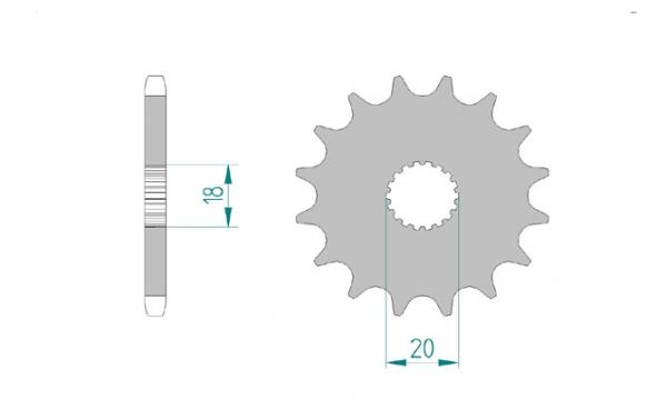 AFAM Kettensatz, KREIDLER SM 125, mit A428XMR-G Kette