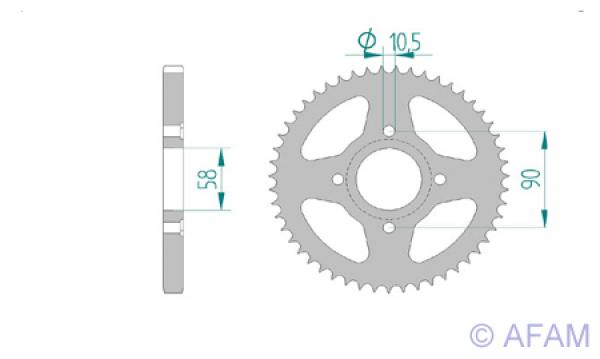AFAM Kettensatz, KREIDLER SM 125, mit A428XMR-G Kette