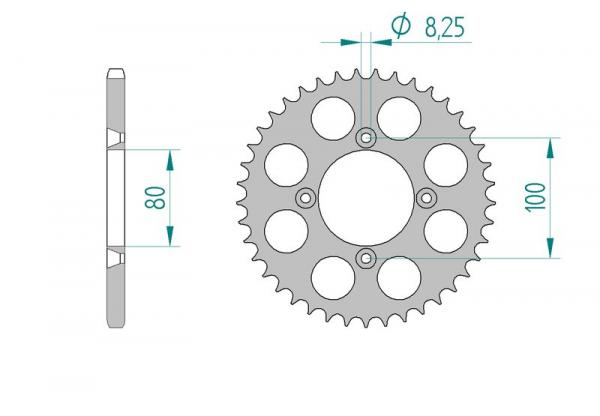AFAM Kettensatz Alu, SCORPA SY 250 Long Ride, mit A520MR2-G Kette